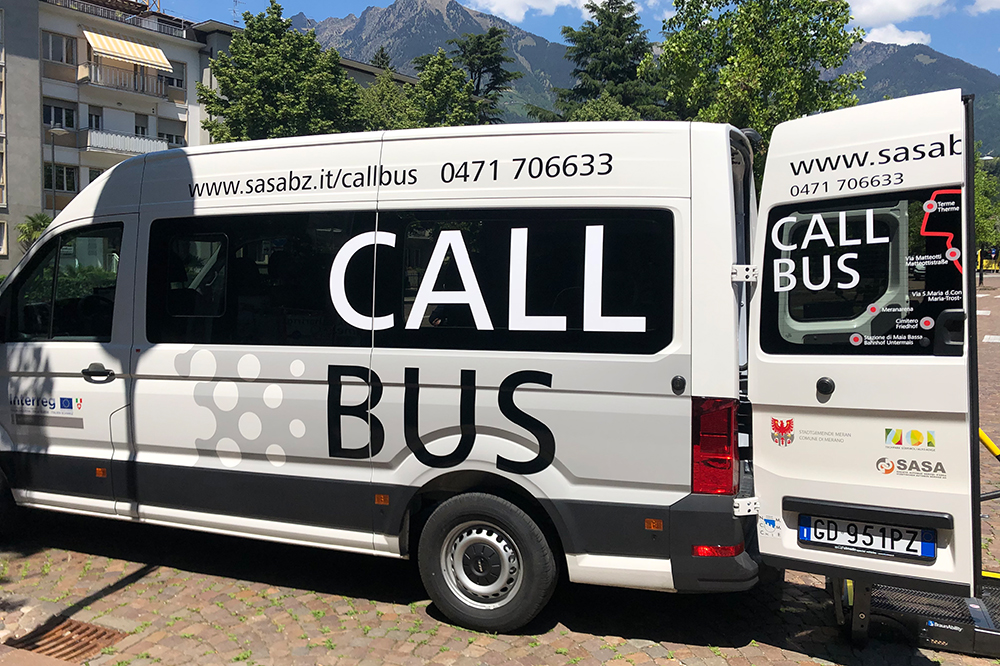Screenshot of the Mobility-as-a-Service application developed for Merano, providing users with access to multiple transportation options.